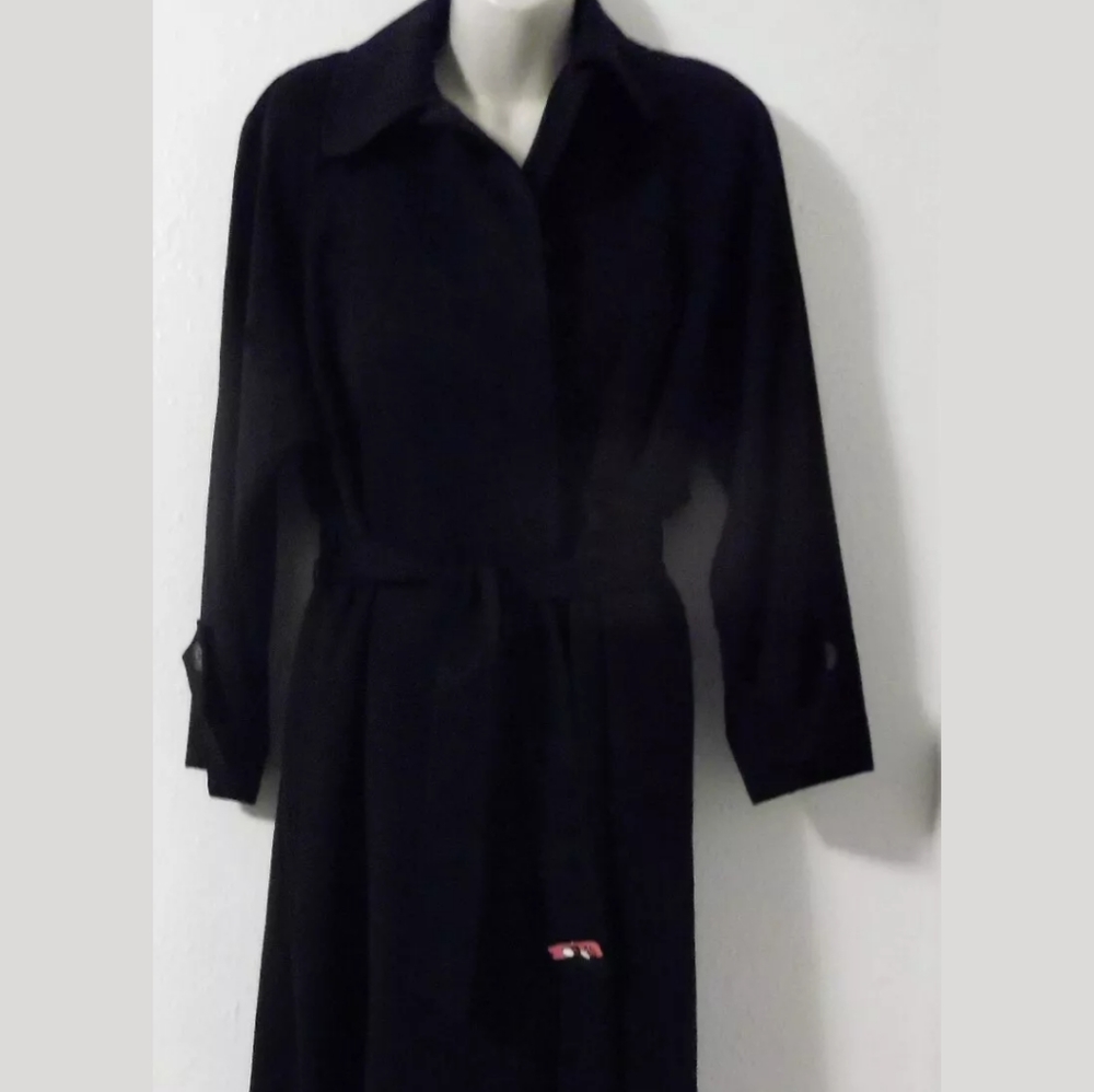 Sara Roberts Black Wool Full Length Coat Size 10